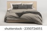 Beautiful 3d bed model isolate