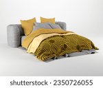 Beautiful 3d bed model isolate