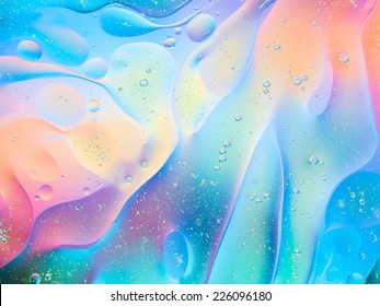 beautiful abstract background, macro of oil mixed with water