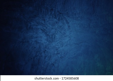 Beautiful Abstract Grunge Decorative Navy Blue Dark Stucco Wall Background. Art Rough Stylized Texture Banner With Space For Text