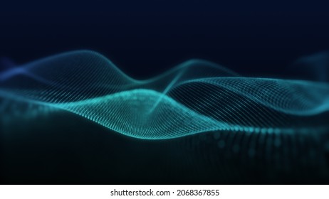 beautiful abstract wave technology background with blue light, digital wave effect, corporate concept - Shutterstock ID 2068367855