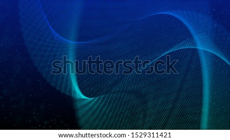 beautiful abstract wave technology background with blue light digital effect corporate concept