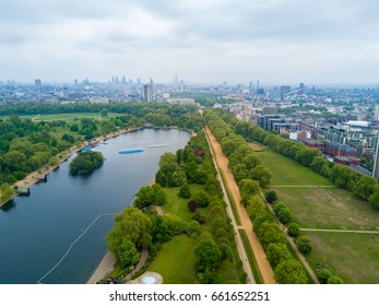 Beautiful Aerial Hyde Park View In London From Above.