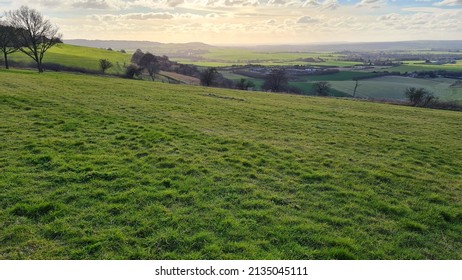 Beautiful Aerial Landscape Over Dunstable Downs, 