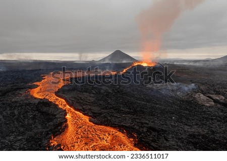 Image, Stock Photo The volcanic landscape of Puy Mary, Auvergne France