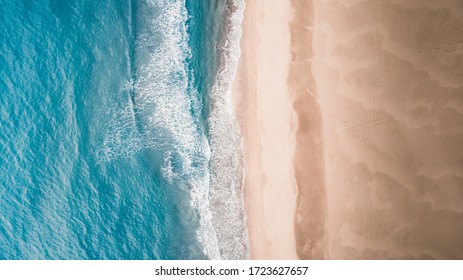 Beautiful Aerial Sand Beach And Blue Sea View Of The Patara Beach