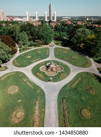 Beautiful Aerial Shot Over Washington Park Albany NY