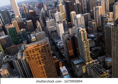 Beautiful aerial view of Chicago skyline at daytime, Illinois, USA