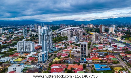 Beautiful aerial view of Costa Ricas San Jose city