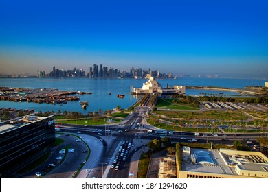 A Beautiful Aerial View Doha Corniche -Qatar 