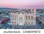 Beautiful aerial view of the Expiatory Temple of Leon in Guanajuato, Mexico	
