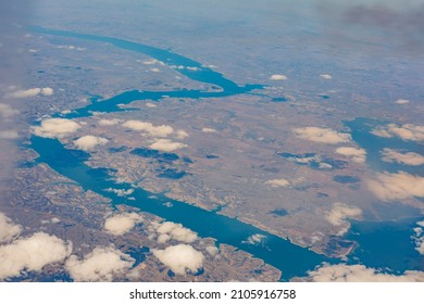 Beautiful aerial view of Lake Sakakawea, North Dakota State