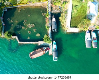 The Beautiful Aerial View Of Lake Toba. A Very Famous Tourism Spot, Lake Toba Was Formed By Super Volcano Eruption Thousands Of Years Ago.