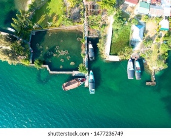 The Beautiful Aerial View Of Lake Toba. A Very Famous Tourism Spot, Lake Toba Was Formed By Super Volcano Eruption Thousands Of Years Ago.