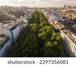 Beautiful aerial view to Liberdade Avenue and city buildings