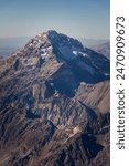 Beautiful aerial view to Mount Aconcagua in the Andes chain of mountains, province of Mendoza, Argentina