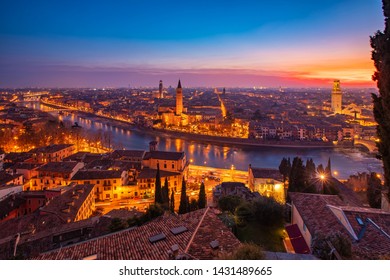 Beautiful Aerial View Panorama Night Verona Stock Photo 1431489665 ...