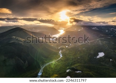 Similar – Foto Bild Panoramic mountain view from Brienzer Rothorn at Sunset