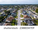 Beautiful aerial view of Tampa suburbs on a Premium residential in Florida USA - Real State	