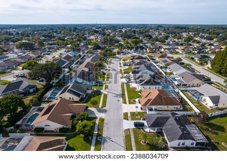 Beautiful aerial view of Tampa suburbs on a Premium residential in Florida USA - Real State	
