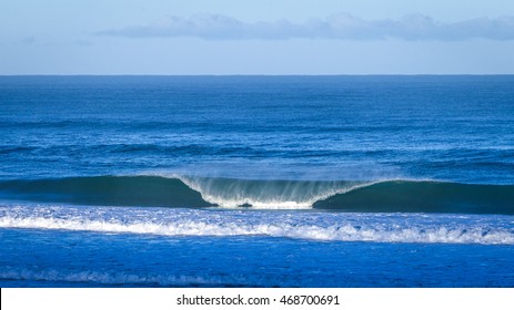 A Beautiful A-frame Wave Without Anybody Surfing It, Just North Of Raglan, New Zealand.