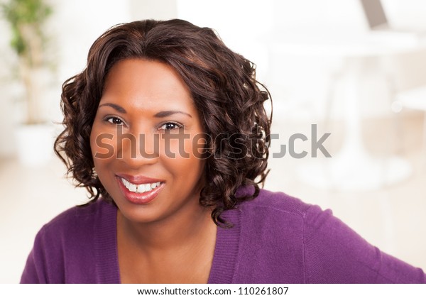 Beautiful African American Female Executive Dark Stock Photo Edit