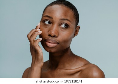 Beautiful African American Woman Face Portrait