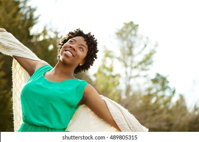 Beautiful African American Woman Smiling.