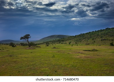 Beautiful african Landscape, photographed in the Masai Mara, Kenya