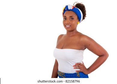 Beautiful african teenage girl wearing traditional clothes, isolated on white background - Powered by Shutterstock