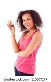 Beautiful African Woman Holding A Car Key