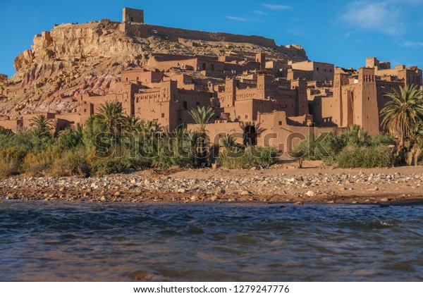 Beautiful Ait Ben Haddou Village Game Buildings Landmarks Stock