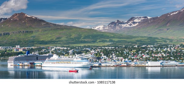 Beautiful Akureyri City, Iceland.