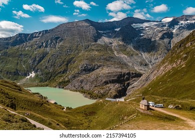 Beautiful alpine summer view with a reservoir at the famous Grossglockner high Alpine road, Kaernten, Salzburg, Austria