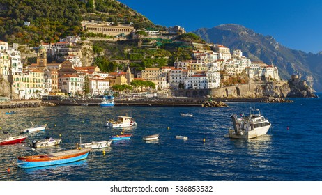 Beautiful Amalfi Coast View In South Italy