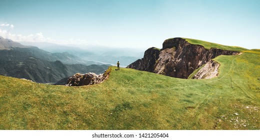 Beautiful And Amazing Askhi Plateau In Georgian Mountains. Fantastic Summer And Colors Of Lechkhumi. 