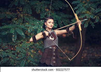 Beautiful Amazon forest with bow and arrows