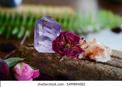 
Beautiful Amethyst tower, lots of rainbows. Beautiful polished amethyst tower. Bright Quartz crystal, healing crystal being held in hand. Woman holding amethyst tower, natural lighting, reiki energy
