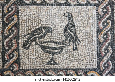 A Beautiful Ancient Roman Style Mosaic Pattern In Background.
