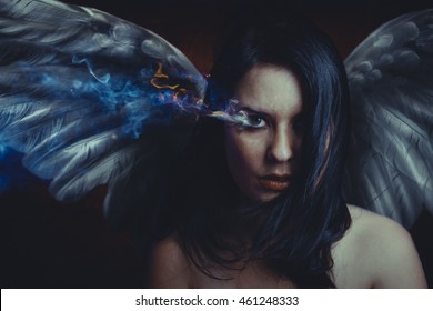 beautiful anger, concept image with a beautiful girl