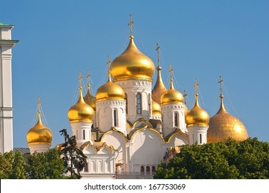 Beautiful Annunciation Cathedral in Moscow Kremlin, Russia