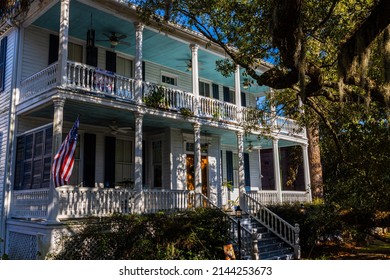 Beautiful Antebellum Style House In Historic Beaufort, South Carolina, USA