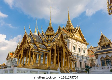 Beautiful Aporn Pimok Hall Near Chakri Throne Hall In Grand Palace Of Bangkok,Thailand.