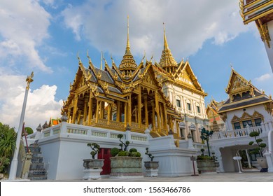 Beautiful Aporn Pimok Hall Near Chakri Throne Hall In Grand Palace Of Bangkok,Thailand.