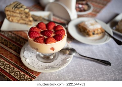 Beautiful Appetizer Cake. Sugar Concept. Amazing Food Dessert. Home Bakery Background.