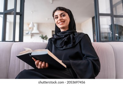 Beautiful Arabian Woman Studying Koran Book