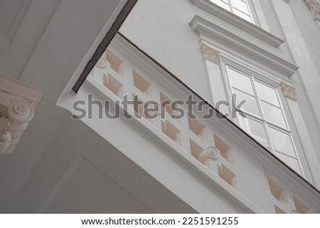 Beautiful architectural details. Windows and stucco. Geometry in architecture