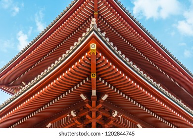 Beautiful Architecture Building Sensoji Temple Is The Famous Place For Visit In Asakusa Area Tokyo Japan