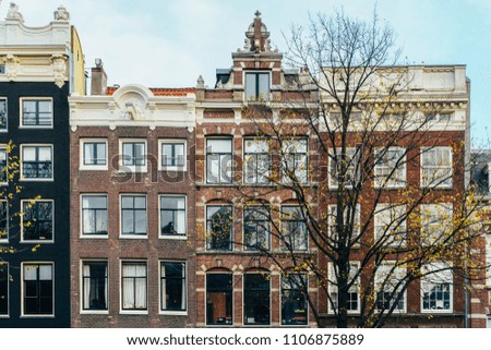 Similar – Image, Stock Photo Beautiful Architecture Of Dutch Houses On Amsterdam Canal In Autumn