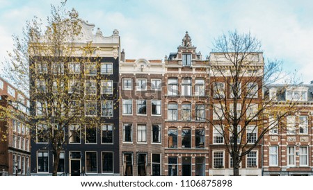 Image, Stock Photo Beautiful Architecture Of Dutch Houses On Amsterdam Canal In Autumn